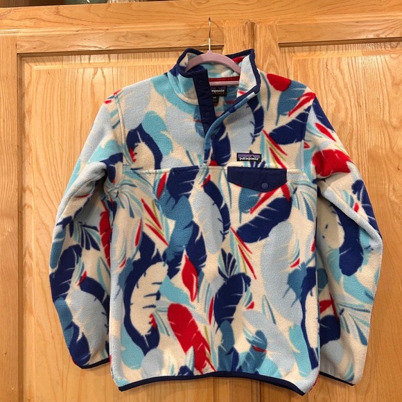 Patagonia Synchilla Fleece Pullover XXS Tropical Leaves Print Womens - Picture 5 of 8